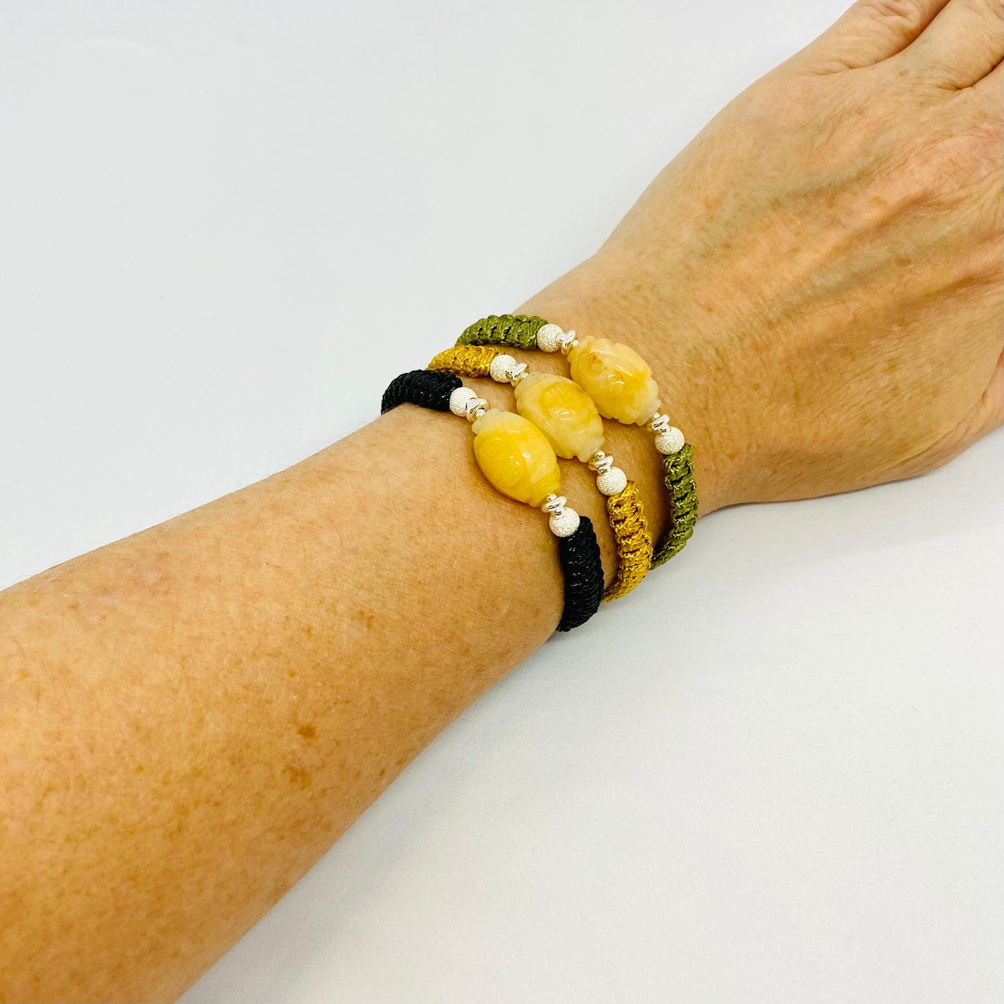 Engraved Aragonite Friendship Bracelet
