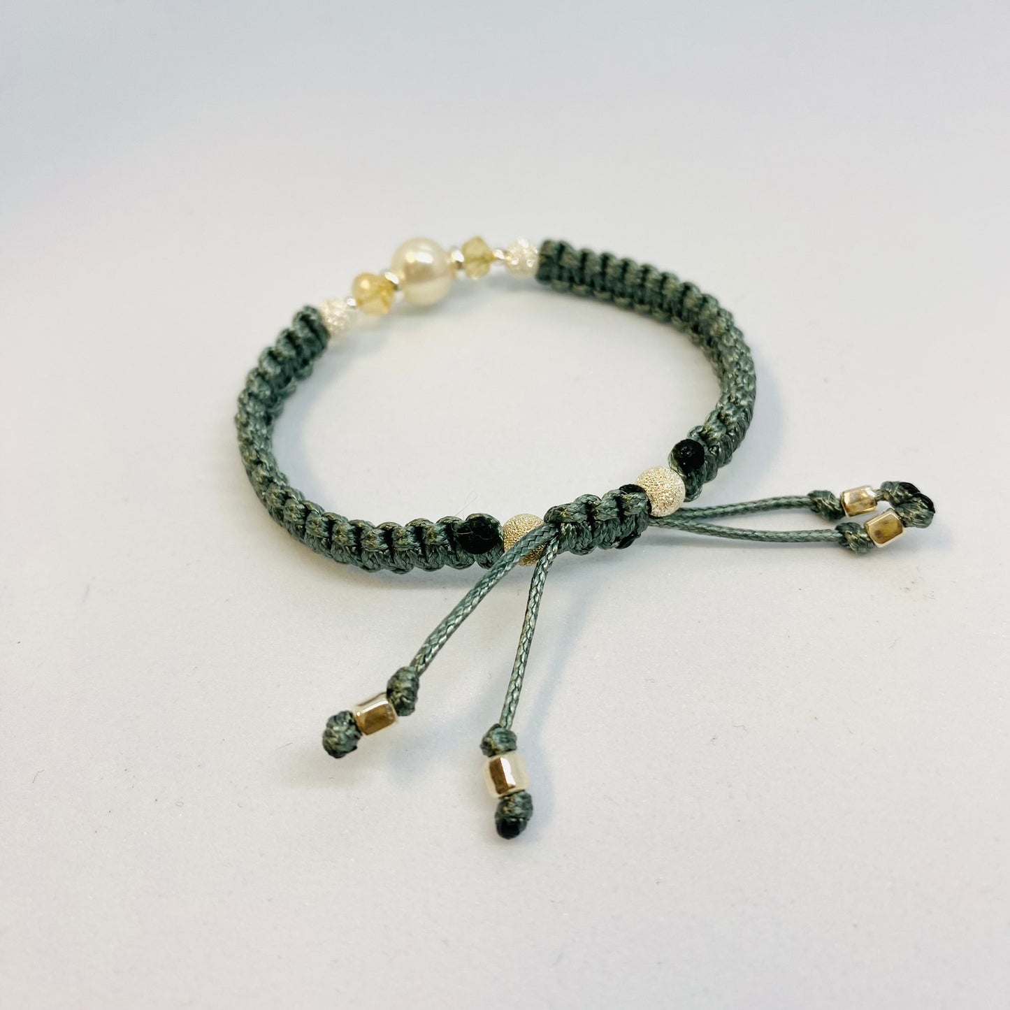 White Pearl & Citrine Friendship Bracelet