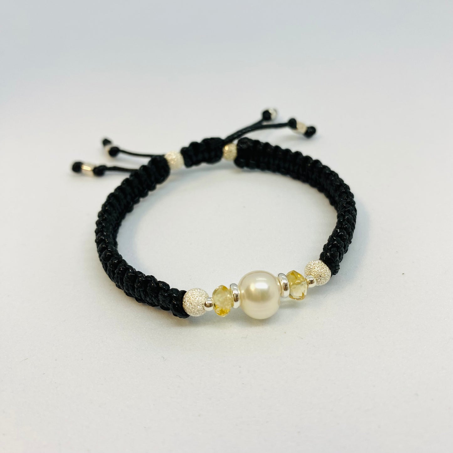 White Pearl & Citrine Friendship Bracelet