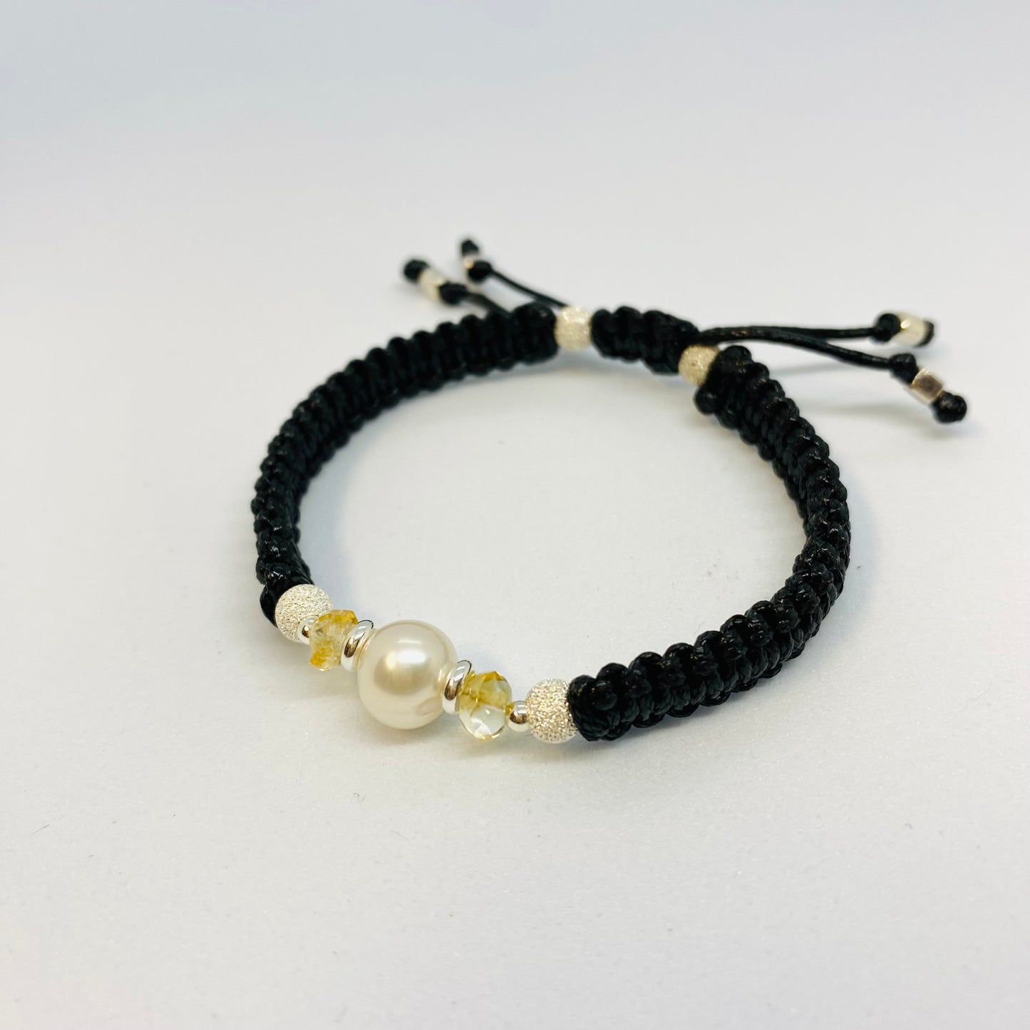 White Pearl & Citrine Friendship Bracelet