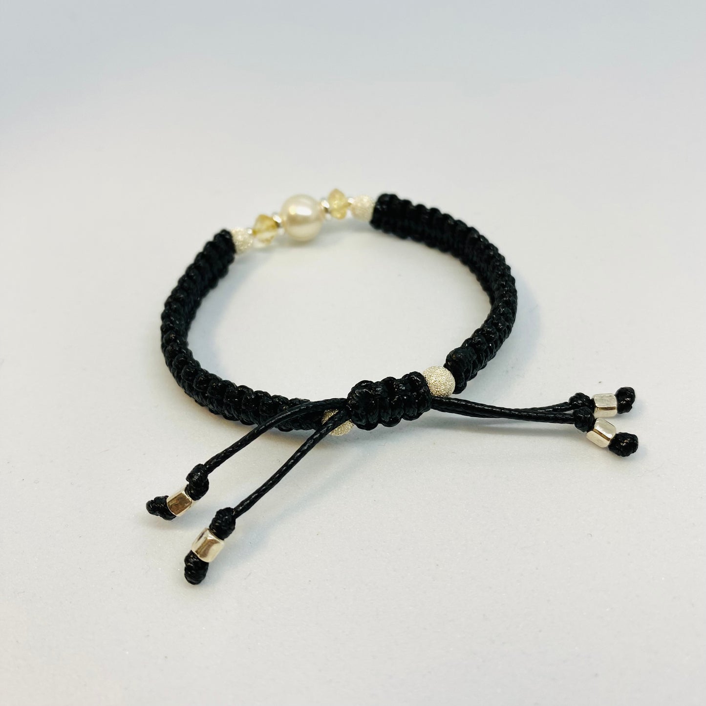 White Pearl & Citrine Friendship Bracelet
