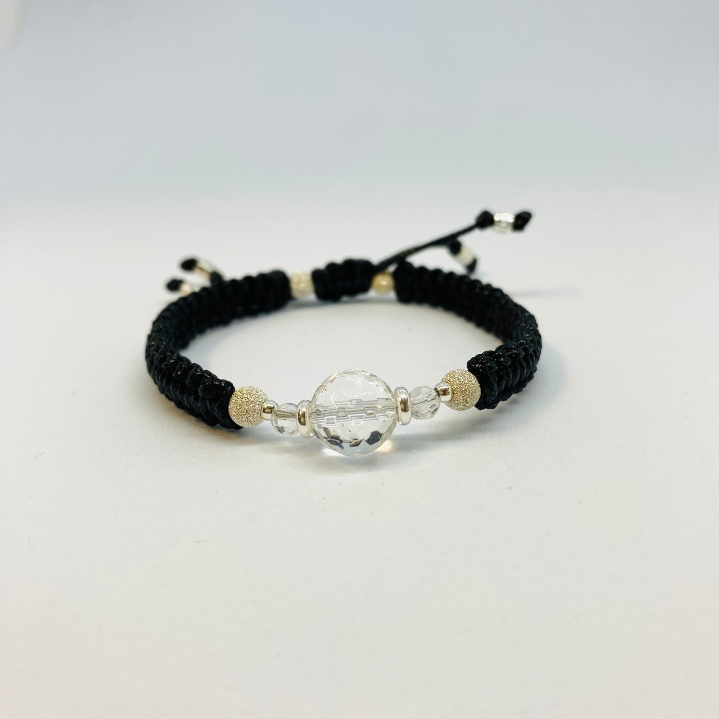 Faceted Rock Crystal Friendship Bracelet