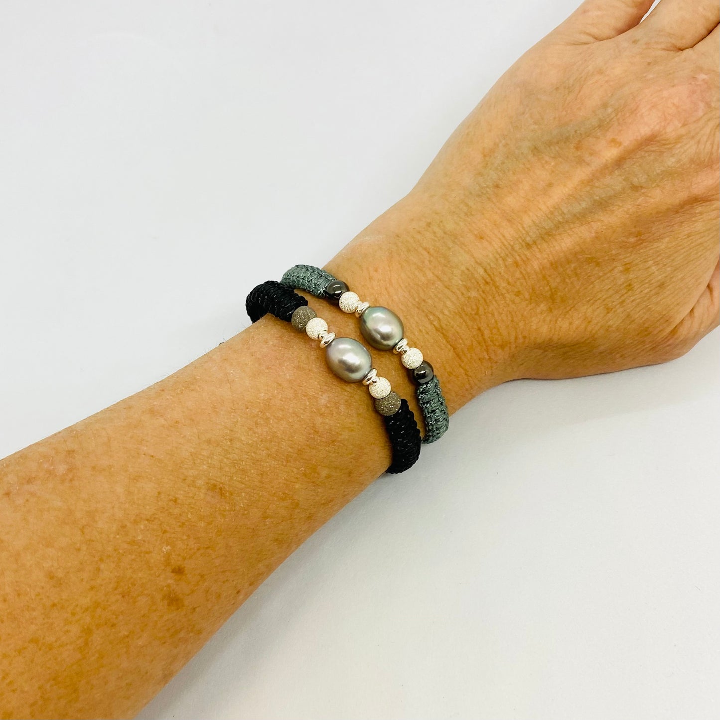 Grey Pearl Friendship Bracelet