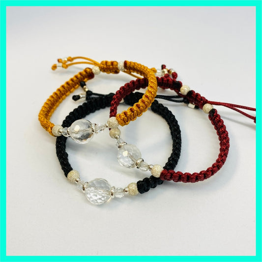 Faceted Rock Crystal Friendship Bracelet