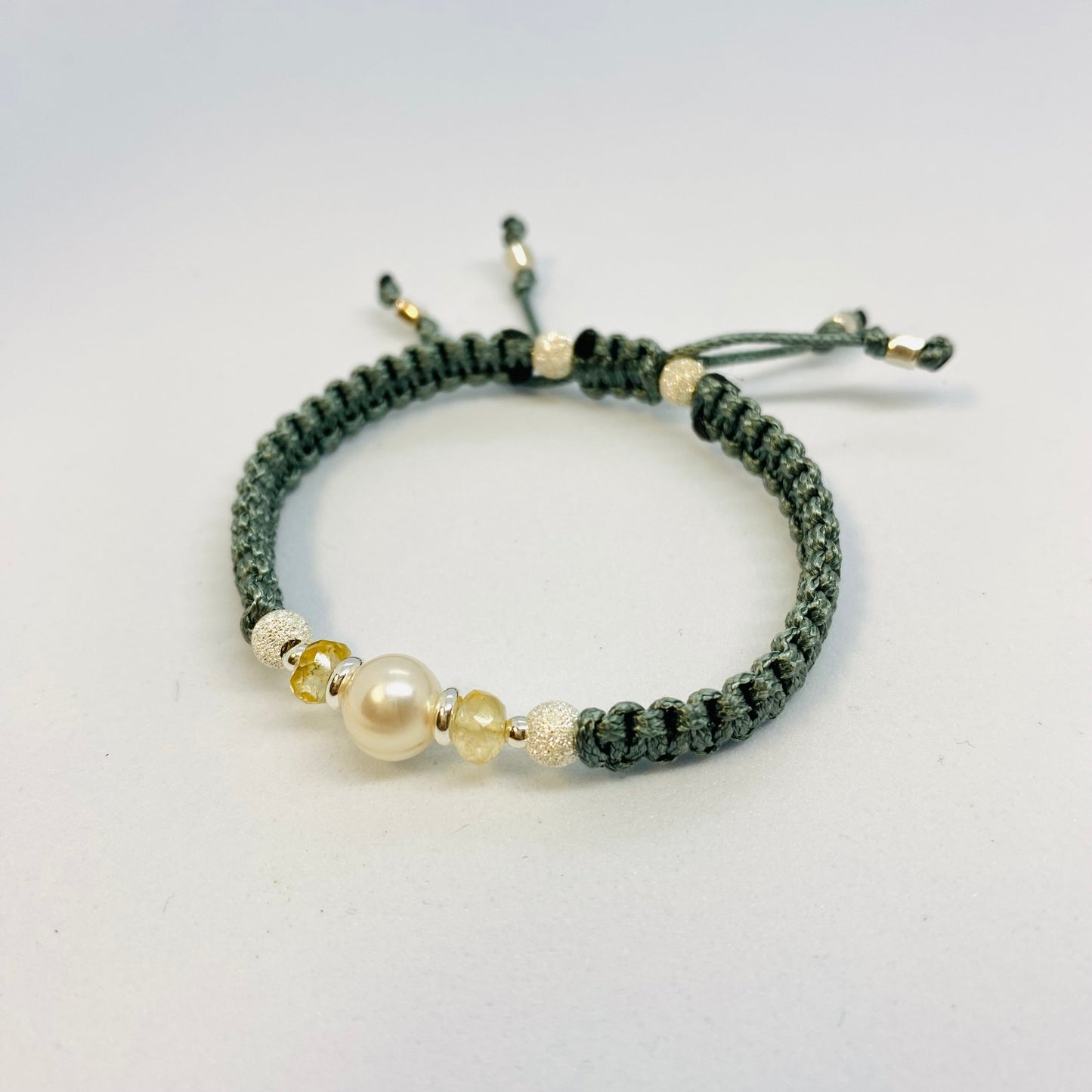 White Pearl & Citrine Friendship Bracelet