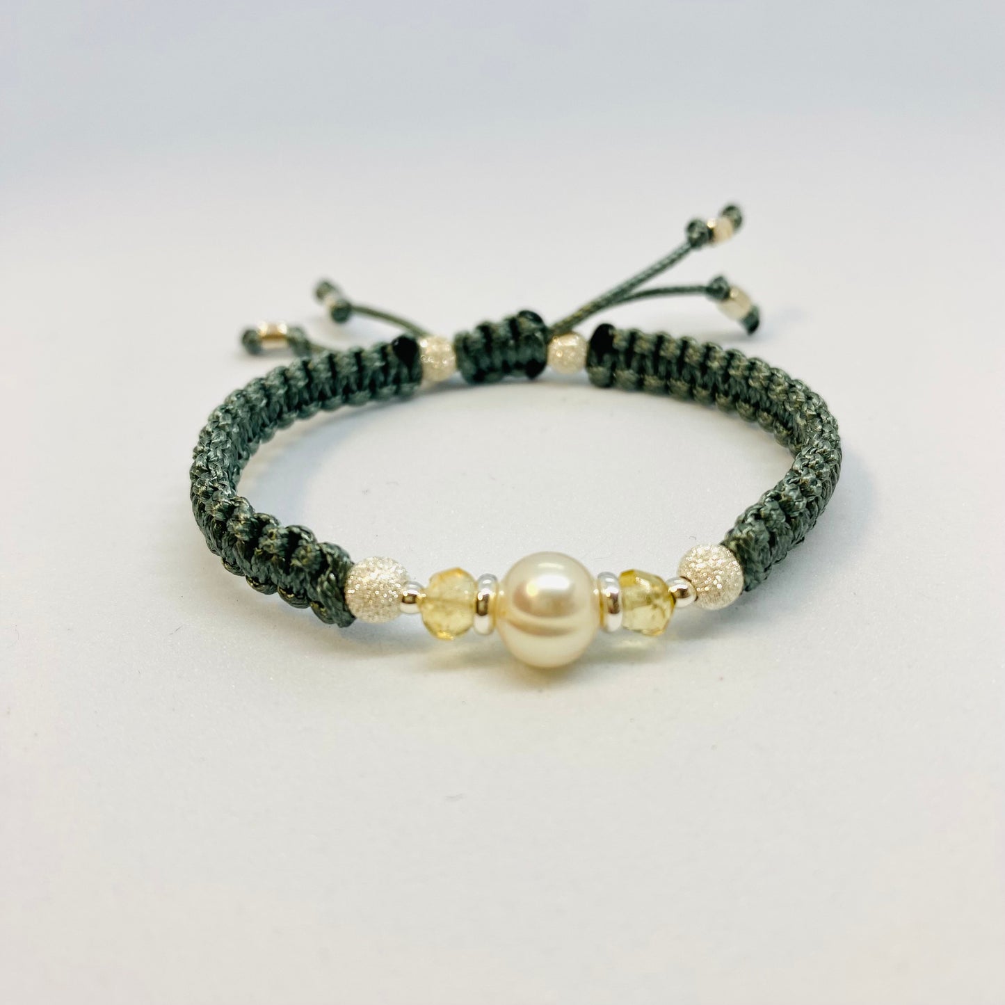 White Pearl & Citrine Friendship Bracelet