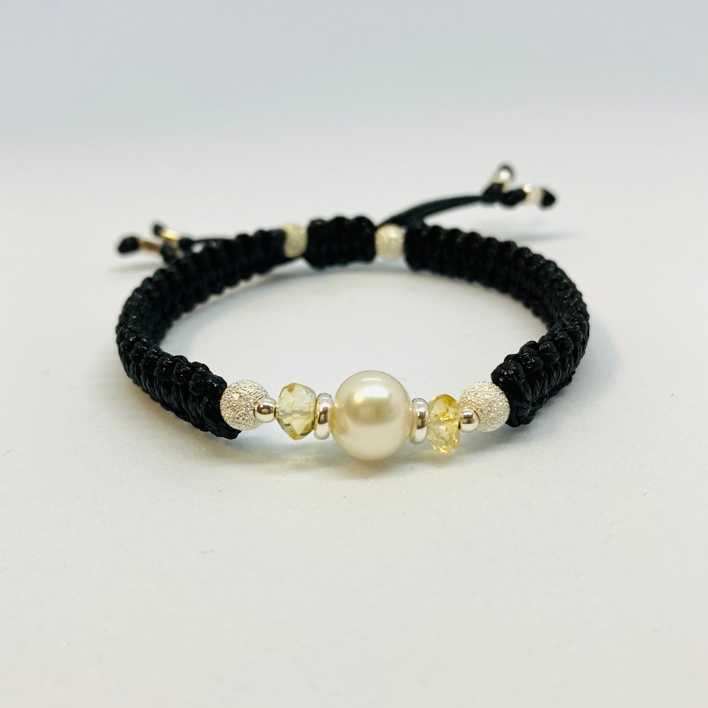 White Pearl & Citrine Friendship Bracelet