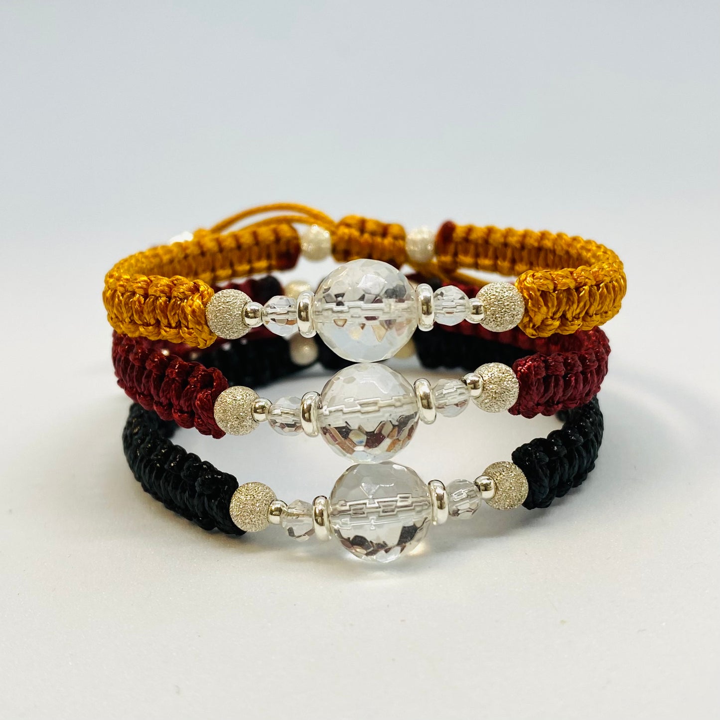 Faceted Rock Crystal Friendship Bracelet