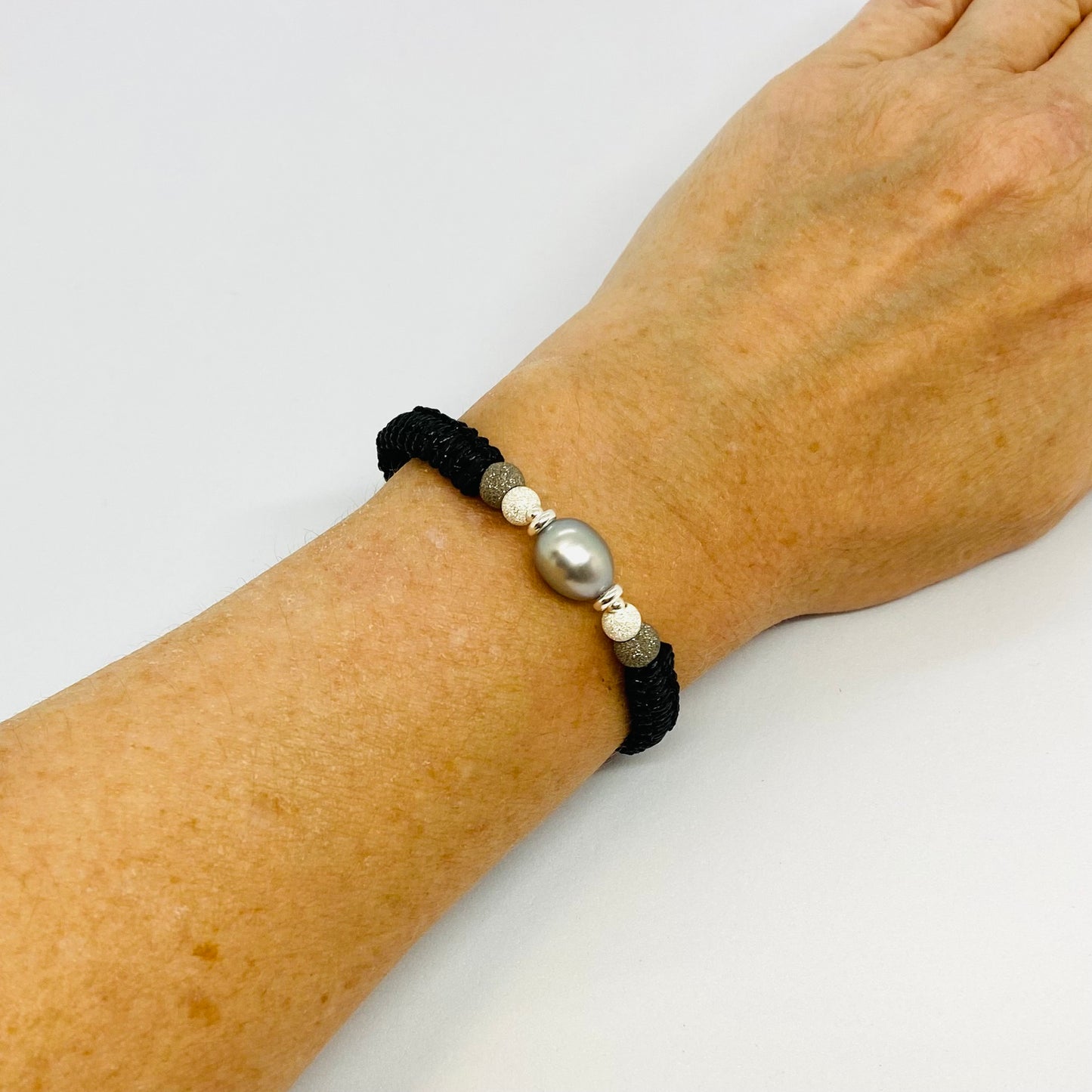 Grey Pearl Friendship Bracelet